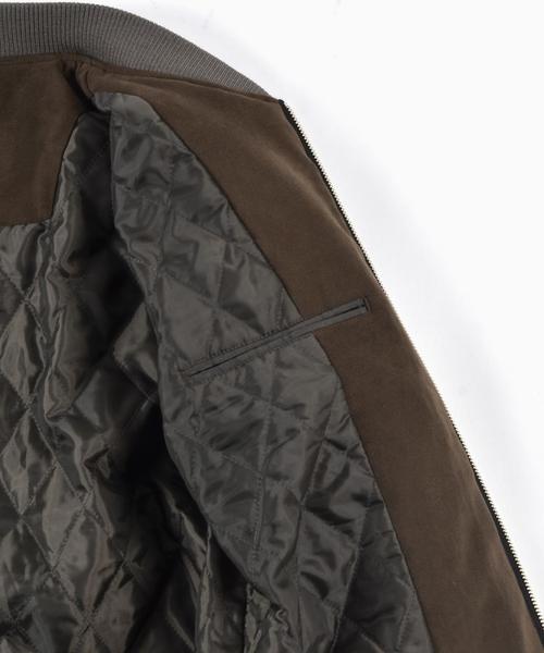 SHIPS（シップス）の「SC: ultrasuede(R) 中綿 ライダース リブ ブルゾン■（ブルゾン・メンズ・ネイビー/キャメル/グレー/ダークブラウン・X-LARGE/SMALL/MEDIUM/LARGE）」の12枚目の写真