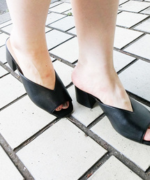 STUDIOUS | STUDIOUS オープントゥミュールサンダル(サンダル)