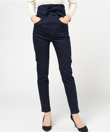 mysty woman | ストレッチデニムサッシュベルト付きスキニーデニム(デニムパンツ)