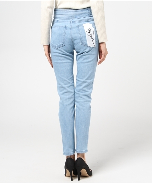 mysty woman（ミスティウーマン）の「ストレッチデニムサッシュベルト付きスキニーデニム（デニムパンツ・レディース・ネイビー/サックスブルー/ブルー・SMALL/MEDIUM）」の6枚目の写真