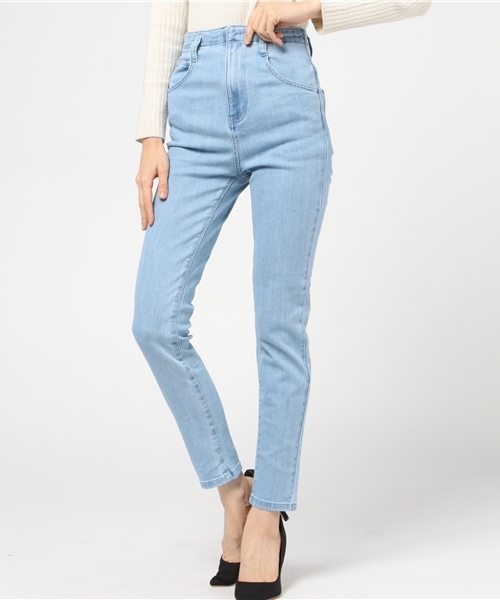 mysty woman（ミスティウーマン）の「ストレッチデニムサッシュベルト付きスキニーデニム（デニムパンツ・レディース・ネイビー/サックスブルー/ブルー・SMALL/MEDIUM）」の11枚目の写真