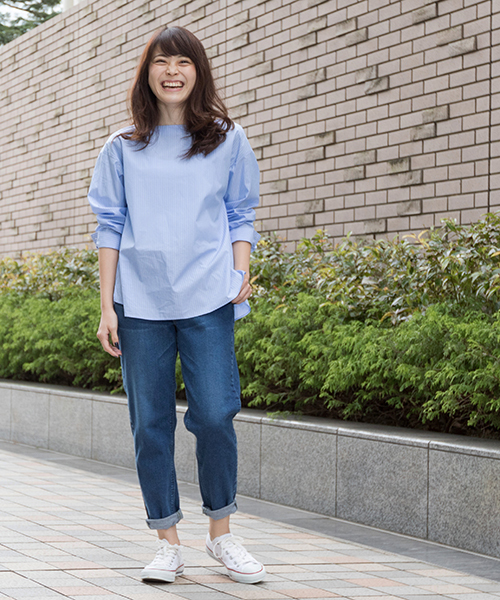 Lee（リー）の「【JJ 5月号掲載】【Lee×NBBコラボ】ルーズテーパードデニム（デニムパンツ・レディース・ネイビー・MEDIUM/SMALL/X-SMALL）」の2枚目の写真