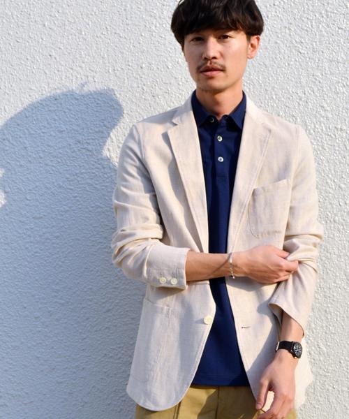 SHIPS（シップス）の「SC: 17SS "レノクロス" 2ボタン エアリージャケット■（テーラードジャケット・メンズ・ベージュ/ネイビー/グレー/ダークネイビー/コバルトブルー/ブルー・LARGE/MEDIUM/SMALL/X-LARGE）」の8枚目の写真