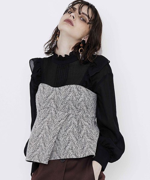 NINE（ナイン）の「【NINE】《STUDIOUS別注》ビクトリアンブラウス（シャツ/ブラウス・レディース・ブラック/マスタード/ホワイト・FREE）」の8枚目の写真