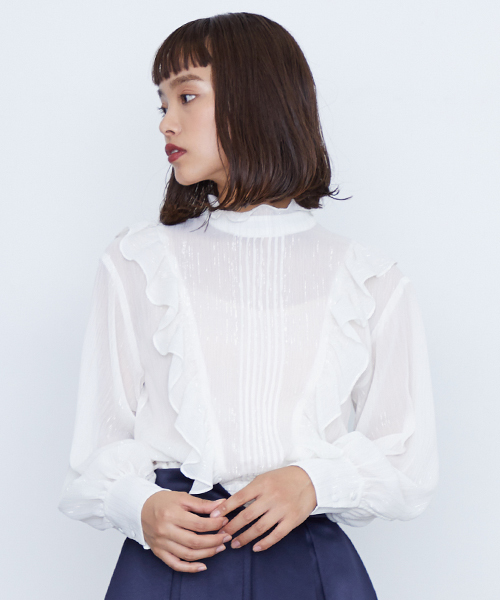 NINE（ナイン）の「【NINE】《STUDIOUS別注》ビクトリアンブラウス（シャツ/ブラウス・レディース・ブラック/マスタード/ホワイト・FREE）」の10枚目の写真