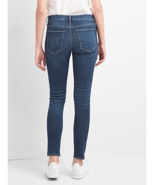 GAP（ギャップ）の「Gap ミッドライズ ダメージ イージージェギンス（デニムパンツ・レディース・インディゴブルー・28inch/23inch/24inch/25inch/27inch/26inch/29inch）」の2枚目の写真