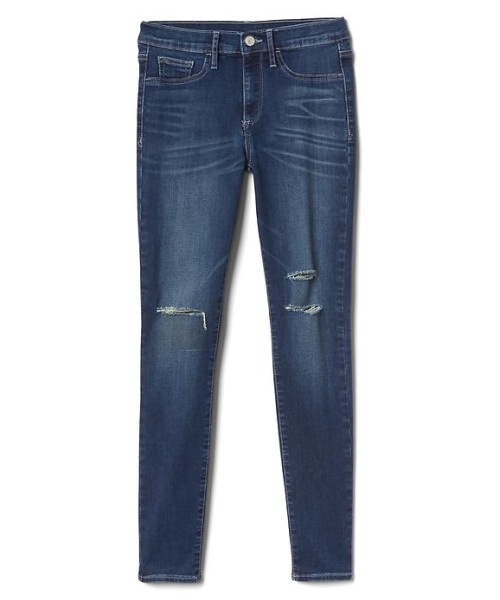 GAP（ギャップ）の「Gap ミッドライズ ダメージ イージージェギンス（デニムパンツ・レディース・インディゴブルー・28inch/23inch/24inch/25inch/27inch/26inch/29inch）」の5枚目の写真