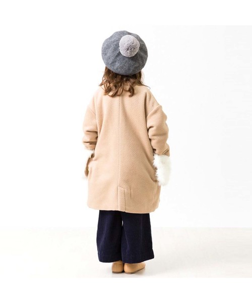 apres les cours(アプレレクール)の「ノーカラーコクーンコート(ブルゾン・キッズ・ブラック/ベージュ・90/100/110/120/130/140)」の22枚目の写真
