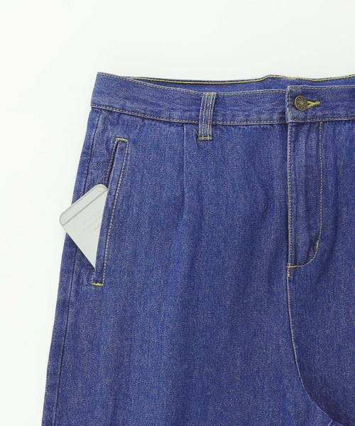 MONO-MART（モノマート）の「タックワイドデニムパンツ テーパードワイドシルエットデニム（その他パンツ・メンズ・サックスブルー/インディゴブルー/ブルー/ライトインディゴブルー・M/L）」の18枚目の写真
