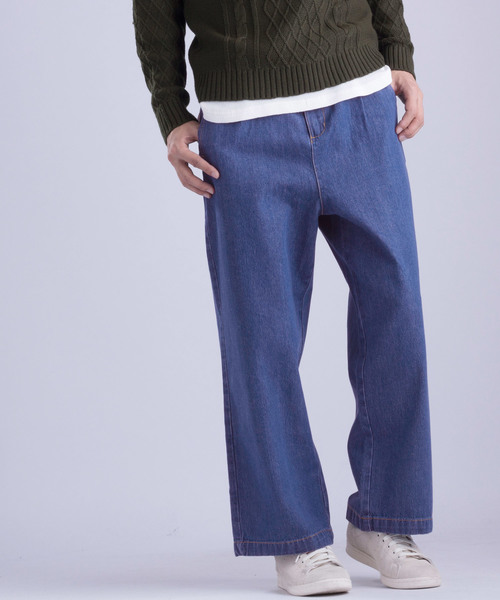 MONO-MART（モノマート）の「タックワイドデニムパンツ テーパードワイドシルエットデニム（その他パンツ・メンズ・サックスブルー/インディゴブルー/ブルー/ライトインディゴブルー・M/L）」の22枚目の写真