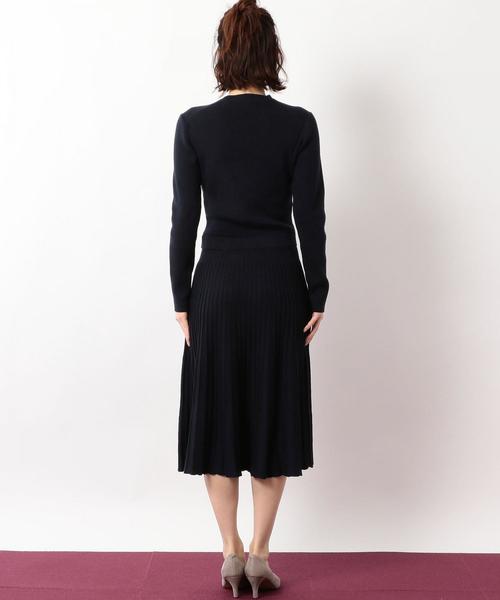 green label relaxing（グリーンレーベルリラクシング）の「KF リブコンビ プリーツ ニットワンピース（ワンピース・レディース・ネイビー/ブラウン・FREE）」の10枚目の写真