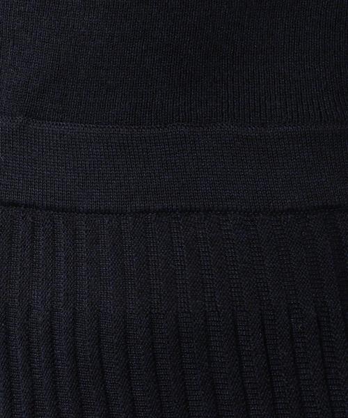 green label relaxing（グリーンレーベルリラクシング）の「KF リブコンビ プリーツ ニットワンピース（ワンピース・レディース・ネイビー/ブラウン・FREE）」の5枚目の写真