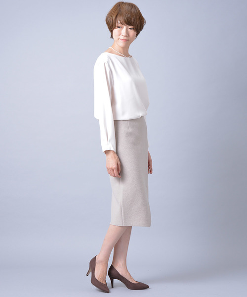 RIVE DROITE（リヴドロワ）の「ブークレタイトスカート（スカート・レディース・ライトグレー・38/36）」の9枚目の写真