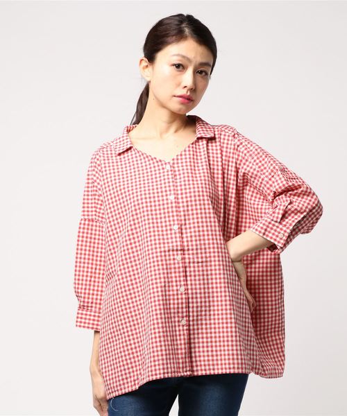 Samansa Mos2 サマンサ モスモス の ギンガムチェックシャツブラウス シャツ ブラウス Wear