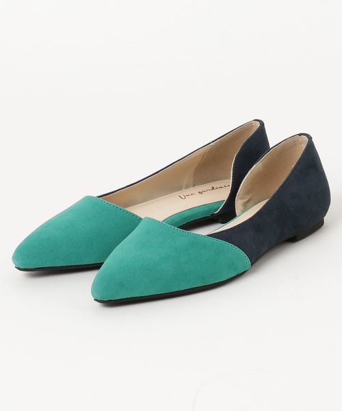 Una gardenia（ウナガルデニア）の「配色サイドオープンフラットパンプス（パンプス・レディース・ブラック/グレー/オレンジ/グリーン・S/M/L）」の7枚目の写真