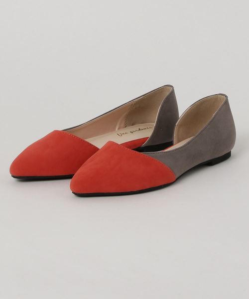 Una gardenia（ウナガルデニア）の「配色サイドオープンフラットパンプス（パンプス・レディース・ブラック/グレー/オレンジ/グリーン・S/M/L）」の8枚目の写真