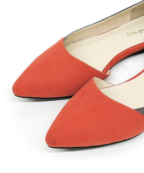 Una gardenia（ウナガルデニア）の「配色サイドオープンフラットパンプス（パンプス・レディース・ブラック/グレー/オレンジ/グリーン・S/M/L）」の11枚目の写真