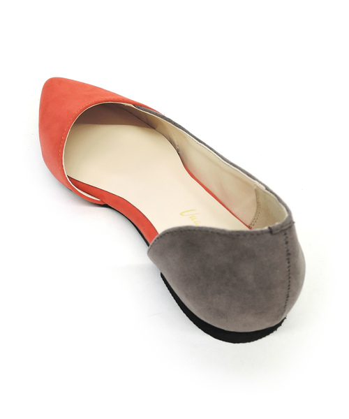 Una gardenia（ウナガルデニア）の「配色サイドオープンフラットパンプス（パンプス・レディース・ブラック/グレー/オレンジ/グリーン・S/M/L）」の12枚目の写真