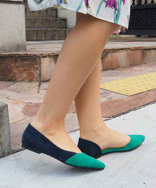 Una gardenia（ウナガルデニア）の「配色サイドオープンフラットパンプス（パンプス・レディース・ブラック/グレー/オレンジ/グリーン・S/M/L）」の18枚目の写真