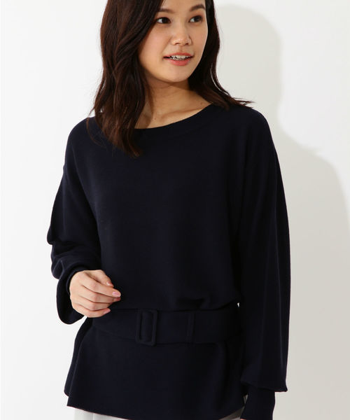 22 OCTOBRE（ヴァンドゥ－オクトーブル）の「◆ウエストマークニットプルオーバー（ニット/セーター・レディース・レッド/ホワイト/ネイビー・2）」の2枚目の写真