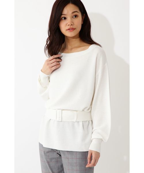 22 OCTOBRE（ヴァンドゥ－オクトーブル）の「◆ウエストマークニットプルオーバー（ニット/セーター・レディース・レッド/ホワイト/ネイビー・2）」の19枚目の写真