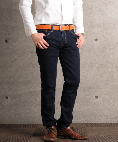 PRAIRIE（プレリー）の「[PRAIRIE]牛革レザーベルト（ベルト・メンズ・ブラック/ネイビー/キャメル/ライトブラウン/オレンジ/レッド/ダークブラウン/インディゴブルー・FREE）」の8枚目の写真