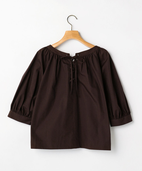 Tiara（ティアラ）の「ゆるネックバックレースアップブラウス（シャツ/ブラウス・レディース・ブラック/ベージュ/ブラウン・FREE）」の4枚目の写真