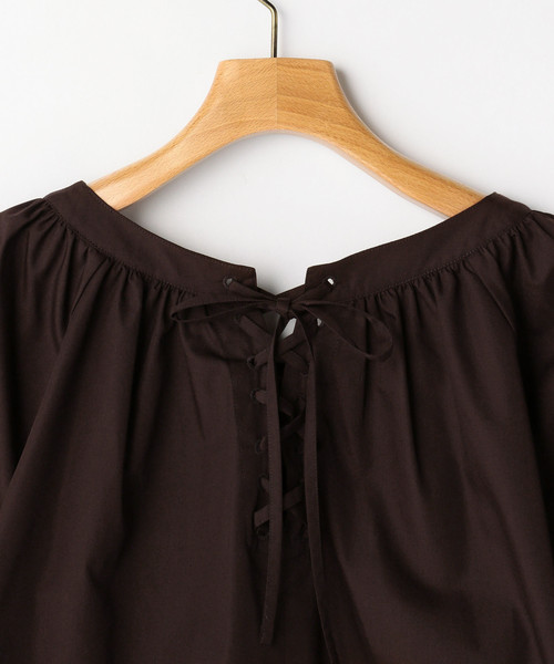 Tiara（ティアラ）の「ゆるネックバックレースアップブラウス（シャツ/ブラウス・レディース・ブラック/ベージュ/ブラウン・FREE）」の17枚目の写真