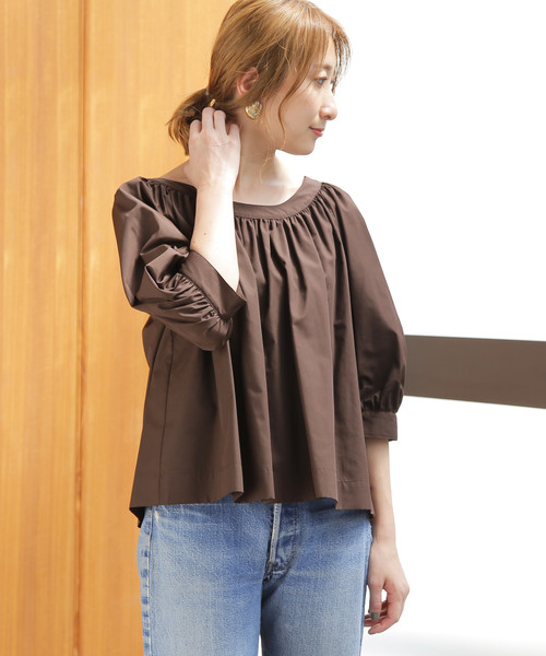 Tiara（ティアラ）の「ゆるネックバックレースアップブラウス（シャツ/ブラウス・レディース・ブラック/ベージュ/ブラウン・FREE）」の12枚目の写真