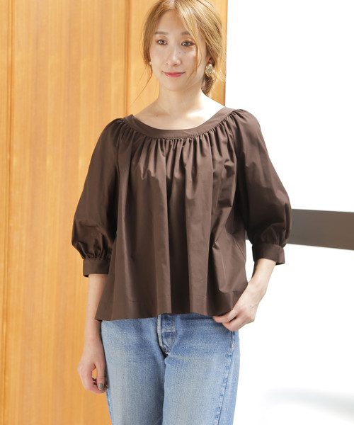 Tiara（ティアラ）の「ゆるネックバックレースアップブラウス（シャツ/ブラウス・レディース・ブラック/ベージュ/ブラウン・FREE）」の8枚目の写真