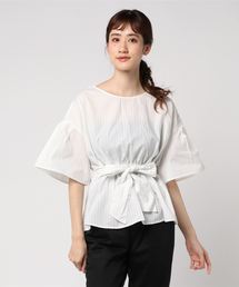 earth music&ecology | ・ウエストリボンペプラムブラウス ●(シャツ/ブラウス)