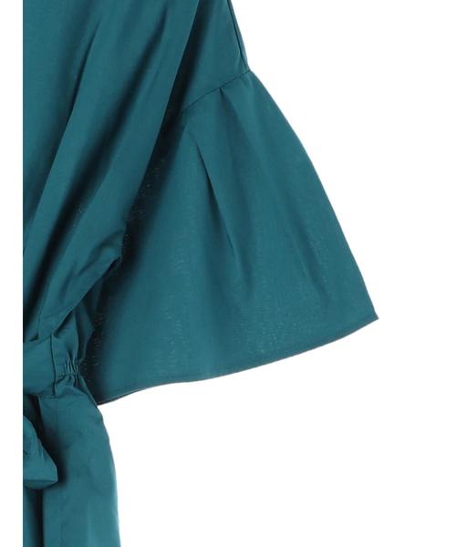 earth music&ecology(アースミュージックアンドエコロジー)の「・ウエストリボンペプラムブラウス ●(シャツ/ブラウス・レディース・ダークグリーン/ネイビー/オフホワイト/ストライプ・FREE)」の14枚目の写真