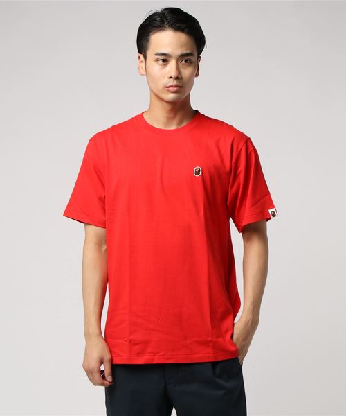 A BATHING APE(アベイシングエイプ)の「APE HEAD ONE POINT TEE M(Tシャツ/カットソー・メンズ・ホワイト/ブラック/パープル/レッド/バーガンディー/オリーブ/オレンジ/イエロー・SMALL/MEDIUM/LARGE/X-LARGE/XX-LARGE/XXX-LARGE)」の1枚目の写真