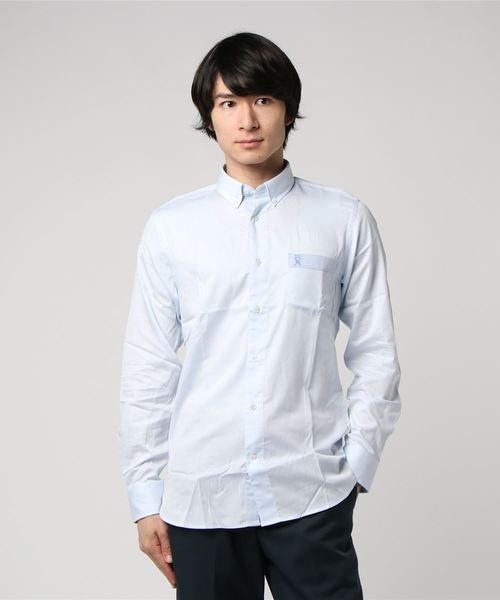 VICOMTE A.（ヴィコントアー）の「コットンツイルボタンダウンシャツ（シャツ/ブラウス・メンズ・ホワイト/ブルー・S/M/L/XL）」の2枚目の写真