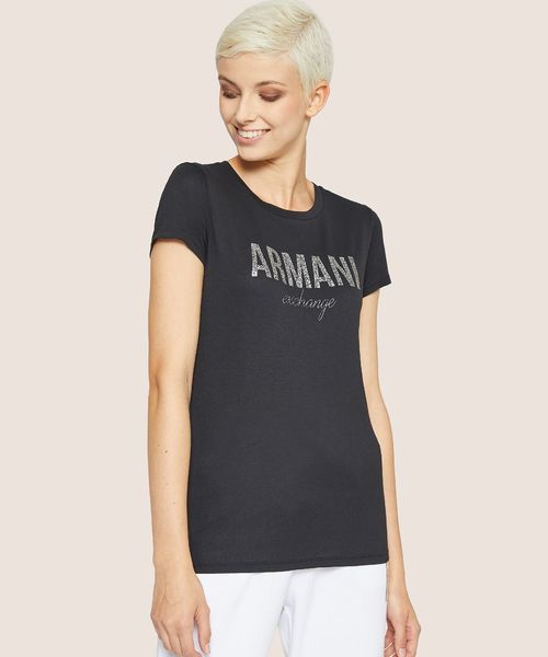 【A|Xアルマーニ エクスチェンジ】グリッターロゴ Tシャツ 【A|Xアルマーニ エクスチェンジ】グリッターロゴ Tシャツ