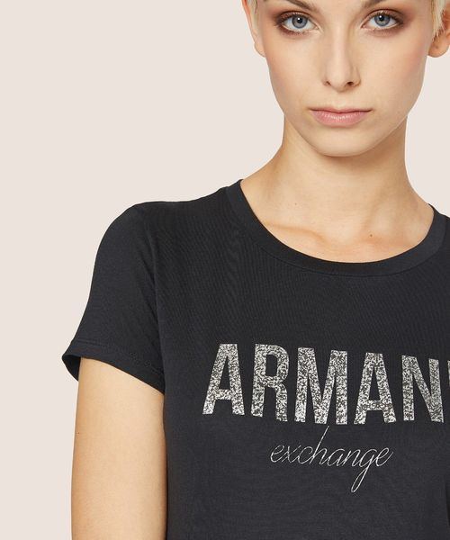 【A|Xアルマーニ エクスチェンジ】グリッターロゴ Tシャツ 【A|Xアルマーニ エクスチェンジ】グリッターロゴ Tシャツ