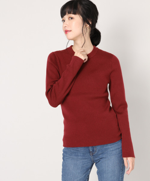 LOWRYS FARM（ローリーズファーム）の「ウールコンクループルオーバー　808557（ニット/セーター・レディース・ブラック/エンジ/オフホワイト/グリーン/ブラック系その他・MEDIUM/LARGE）」の5枚目の写真