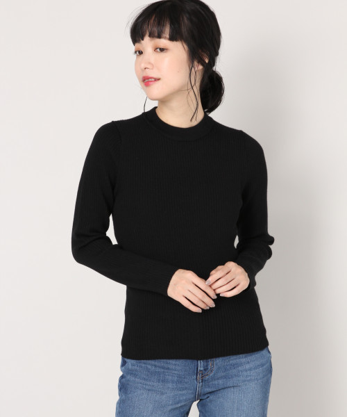 LOWRYS FARM（ローリーズファーム）の「ウールコンクループルオーバー　808557（ニット/セーター・レディース・ブラック/エンジ/オフホワイト/グリーン/ブラック系その他・MEDIUM/LARGE）」の3枚目の写真