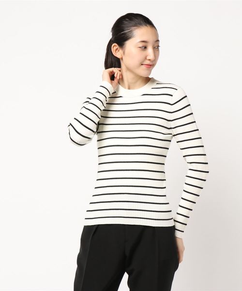 LOWRYS FARM（ローリーズファーム）の「ウールコンクループルオーバー　808557（ニット/セーター・レディース・ブラック/エンジ/オフホワイト/グリーン/ブラック系その他・MEDIUM/LARGE）」の8枚目の写真