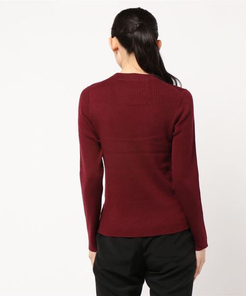 LOWRYS FARM（ローリーズファーム）の「ウールコンクループルオーバー　808557（ニット/セーター・レディース・ブラック/エンジ/オフホワイト/グリーン/ブラック系その他・MEDIUM/LARGE）」の7枚目の写真