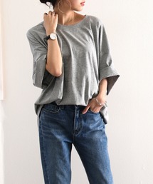 classicalelf（クラシカルエルフ）の「ミドル丈無地クルーネックビッグシルエットTシャツ(半袖)（Tシャツ/カットソー・レディース）」