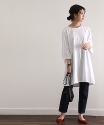classicalelf | ミドル丈無地クルーネックビッグシルエットTシャツ(半袖)(Tシャツ/カットソー)