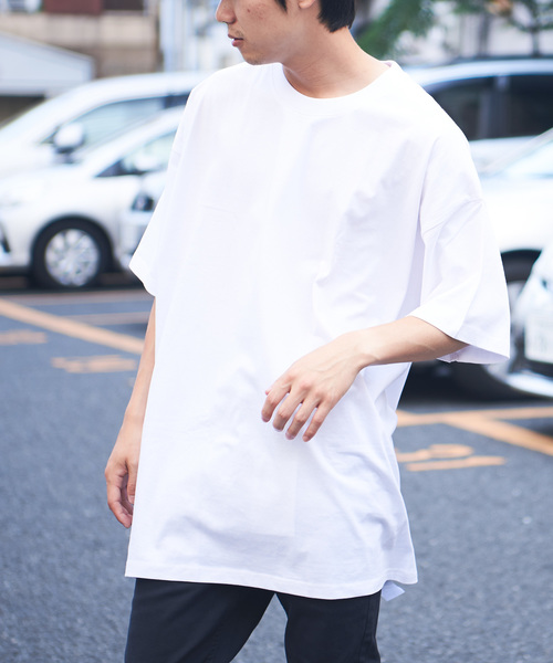 classicalelf(クラシカルエルフ)の「ミドル丈無地クルーネックビッグシルエットTシャツ(半袖)(Tシャツ/カットソー・レディース・ホワイト/ブラック/杢グレー・MEDIUM/LARGE/X-LARGE)」の15枚目の写真
