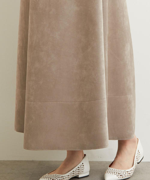 green label relaxing（グリーンレーベルリラクシング）の「KFC スエードライク スカート ◆（スカート・レディース・ベージュ/ネイビー/ブラウン・38/36）」の10枚目の写真