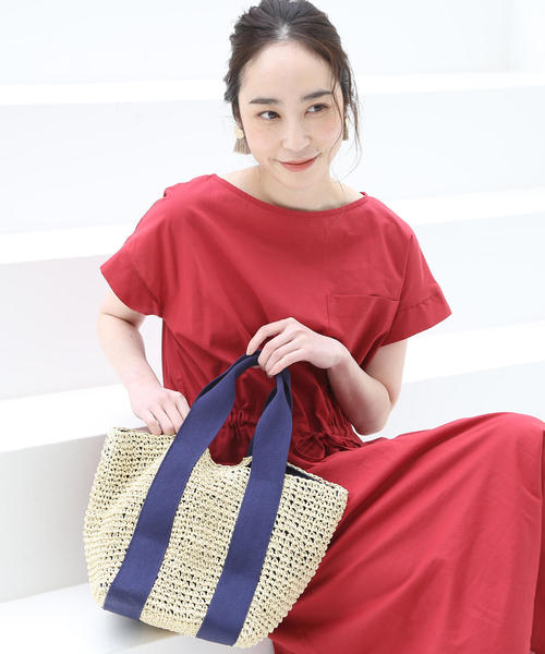 coen（コーエン）の「【『リンネル』6月号掲載】ペーパートートバッグ（カゴバッグ）（トートバッグ・レディース・レッド/ロイヤルブルー/ブラック・FREE）」の8枚目の写真