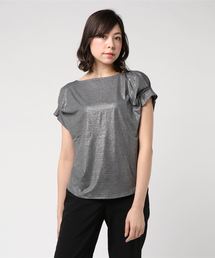 箔プリントタックスリーブTシャツ