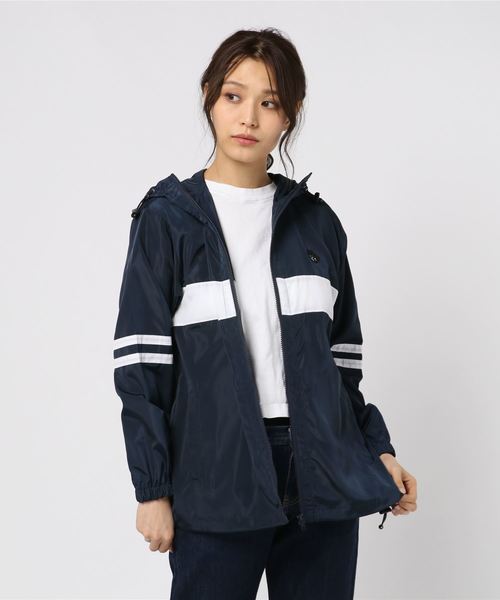 にゃー（ニャー）の「S にゃーウインドブレー（ブルゾン・レディース・ピンク/ネイビー/ブラック・02/03/3）」の2枚目の写真