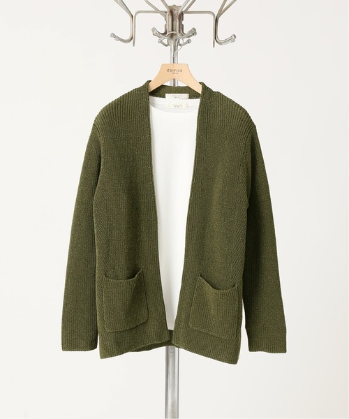 EDIFICE(エディフィス)の「Japanese paper YARN ラップカーデ(カーディガン/ボレロ・メンズ・ブラック/ブラウン/カーキ/ブルー/ネイビー・SMALL/MEDIUM/LARGE)」の4枚目の写真