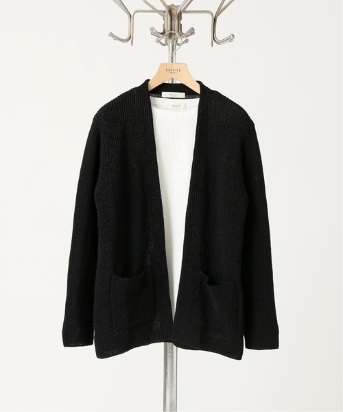 EDIFICE(エディフィス)の「Japanese paper YARN ラップカーデ(カーディガン/ボレロ・メンズ・ブラック/ブラウン/カーキ/ブルー/ネイビー・SMALL/MEDIUM/LARGE)」の2枚目の写真