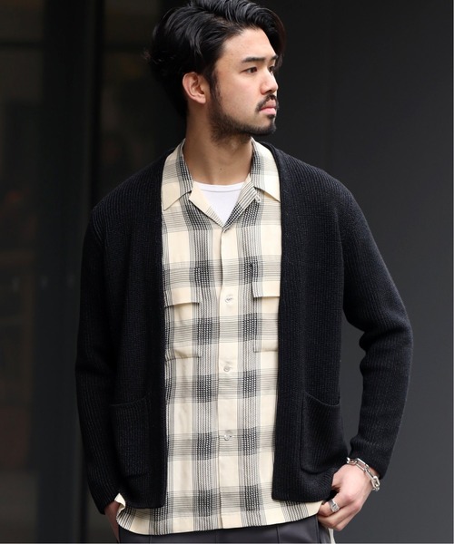 EDIFICE(エディフィス)の「Japanese paper YARN ラップカーデ(カーディガン/ボレロ・メンズ・ブラック/ブラウン/カーキ/ブルー/ネイビー・SMALL/MEDIUM/LARGE)」の11枚目の写真